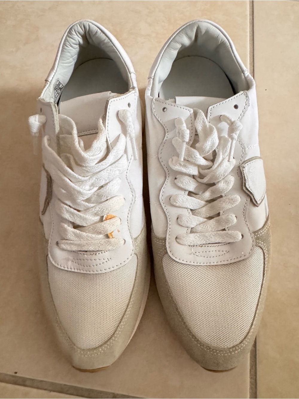 Philippe Model Women's White and Beige Low-Top Sneakers